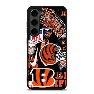 CINCINNATI BENGALS NFL STICKER BOMB Samsung Galaxy S23 Plus Case Cover