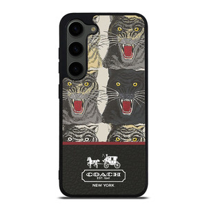COACH NEW YORK TIGER FACE PATTERN Samsung Galaxy S23 Plus Case Cover