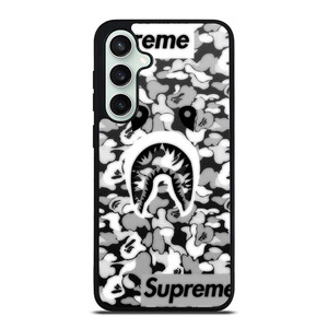 BAPE SHARK LOGO SUPREME BLACK WHITE Samsung Galaxy S23 FE Case Cover