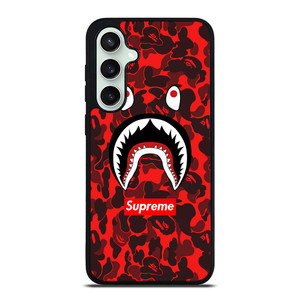 BAPE SHARK SUPREME CAMO RED Samsung Galaxy S23 FE Case Cover