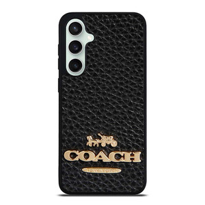 COACH NEW YORK BLACK LEATHER 2 Samsung Galaxy S23 FE Case Cover