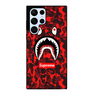 BAPE SHARK SUPREME CAMO RED Samsung Galaxy S22 Ultra Case Cover BAPE SHARK SUPREME CAMO RED Samsung Galaxy S22 Ultra Case Cover