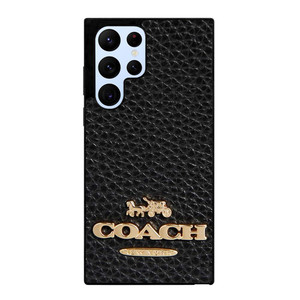 COACH NEW YORK BLACK LEATHER 2 Samsung Galaxy S22 Ultra Case Cover