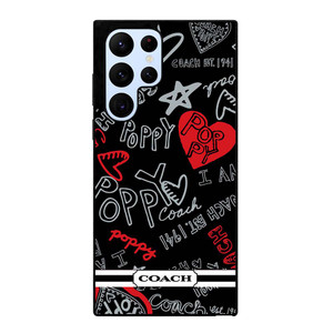 COACH NEW YORK POPPY BLACK Samsung Galaxy S22 Ultra Case Cover