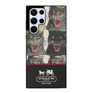 COACH NEW YORK TIGER FACE PATTERN Samsung Galaxy S22 Ultra Case Cover