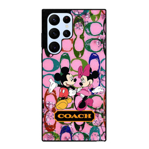 COACH PINK FLOWER MICKEY MINNIE Samsung Galaxy S22 Ultra Case Cover