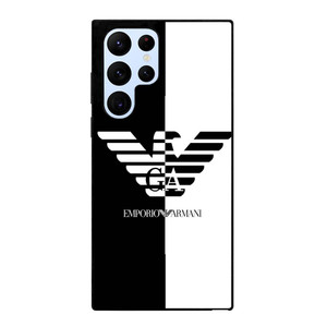 EMPORIO ARMANI WHITE BLACK Samsung Galaxy S22 Ultra Case Cover