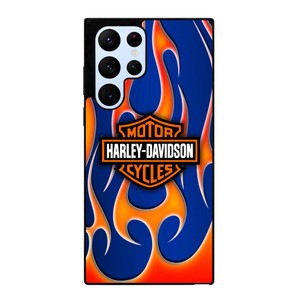 HARLEY DAVIDSON BLUE FLAME LOGO Samsung Galaxy S22 Ultra Case Cover