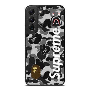 BAPE CAMO SHARK LOGO X SUPREME Samsung Galaxy S22 Plus Case Cover
