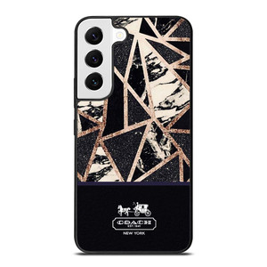 COACH NEW YORK GOLD BLACK TEXTURE Samsung Galaxy S22 Case Cover COACH NEW YORK GOLD BLACK TEXTURE Samsung Galaxy S22 Case Cover