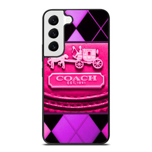 COACH NEW YORK PURPLE PINK LOGO Samsung Galaxy S22 Case Cover COACH NEW YORK PURPLE PINK LOGO Samsung Galaxy S22 Case Cover