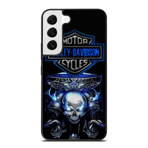 HARLEY DAVIDSON SKULL BLUE Samsung Galaxy S22 Case Cover HARLEY DAVIDSON SKULL BLUE Samsung Galaxy S22 Case Cover