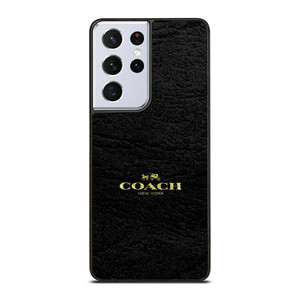 COACH LOGO TEXTURE BLACK Samsung Galaxy S21 Ultra Case Cover