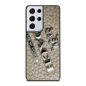 COACH NEW YORK LOGO ON LEATHER Samsung Galaxy S21 Ultra Case Cover