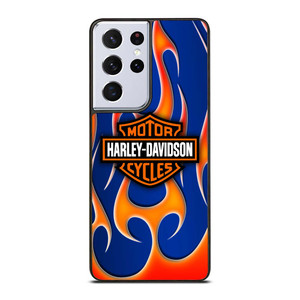 HARLEY DAVIDSON BLUE FLAME LOGO Samsung Galaxy S21 Ultra Case Cover