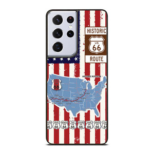 HISTORICAL ROUTE 66 USA FLAG Samsung Galaxy S21 Ultra Case Cover
