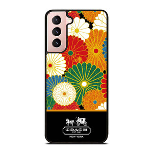 COACH NEW YORK COLORFUL FLORAL LOGO Samsung Galaxy S21 Case Cover