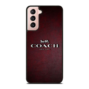 COACH NEW YORK LOGO LEATHER Samsung Galaxy S21 Case Cover