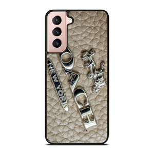 COACH NEW YORK LOGO ON LEATHER Samsung Galaxy S21 Case Cover