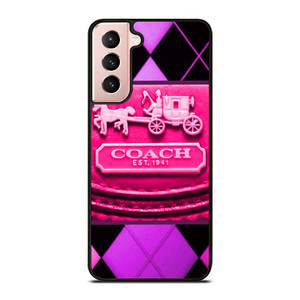 COACH NEW YORK PURPLE PINK LOGO Samsung Galaxy S21 Case Cover