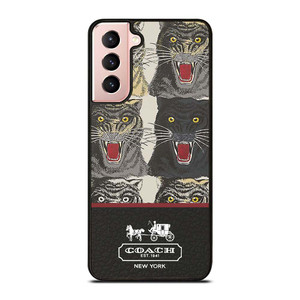 COACH NEW YORK TIGER FACE PATTERN Samsung Galaxy S21 Case Cover