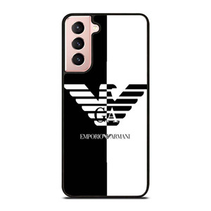 EMPORIO ARMANI WHITE BLACK Samsung Galaxy S21 Case Cover EMPORIO ARMANI WHITE BLACK Samsung Galaxy S21 Case Cover