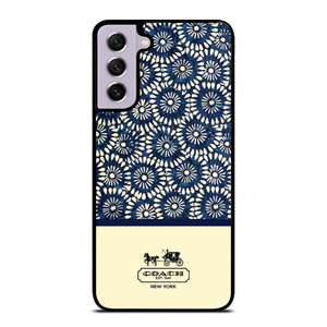 COACH NEW YORK BLUE FLORAL BATIK Samsung Galaxy S21 FE Case Cover
