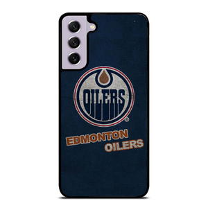 EDMONTON OILERS LOGO BLUE SUEDE Samsung Galaxy S21 FE Case Cover