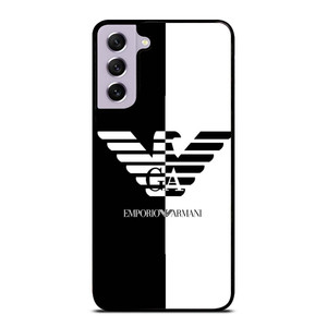 EMPORIO ARMANI WHITE BLACK Samsung Galaxy S21 FE Case Cover