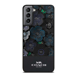 COACH NEW YORK BLACK TEA ROSE Samsung Galaxy S21 Plus Case Cover COACH NEW YORK BLACK TEA ROSE Samsung Galaxy S21 Plus Case Cover