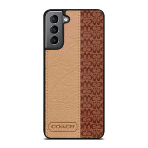 COACH NEW YORK BROWN LEATHER Samsung Galaxy S21 Plus Case Cover