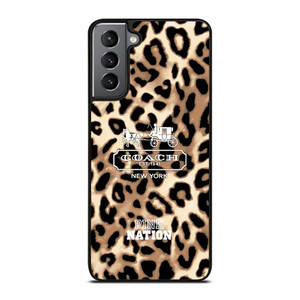 COACH NEW YORK PINK NATION LEPOARD Samsung Galaxy S21 Plus Case Cover