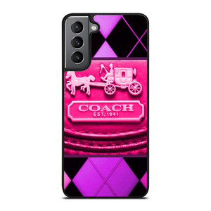 COACH NEW YORK PURPLE PINK LOGO Samsung Galaxy S21 Plus Case Cover