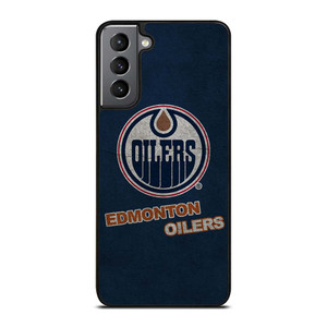 EDMONTON OILERS LOGO BLUE SUEDE Samsung Galaxy S21 Plus Case Cover