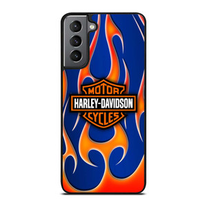 HARLEY DAVIDSON BLUE FLAME LOGO Samsung Galaxy S21 Plus Case Cover