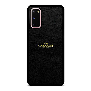 COACH NEW YORK BLACK LEATHER Samsung Galaxy S20 Case Cover