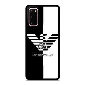 EMPORIO ARMANI WHITE BLACK Samsung Galaxy S20 Case Cover