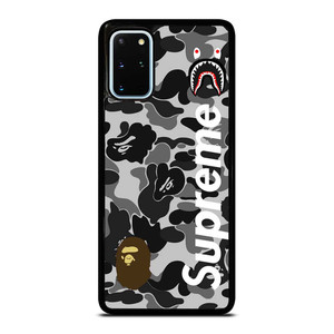 BAPE CAMO SHARK LOGO X SUPREME Samsung Galaxy S20 Plus Case Cover