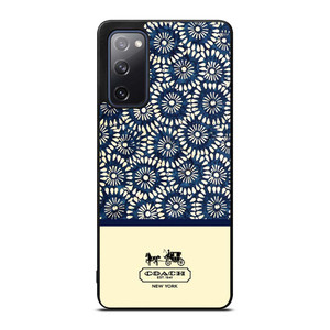 COACH NEW YORK BLUE FLORAL BATIK Samsung Galaxy S20 FE Case Cover