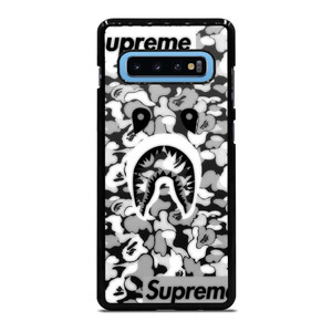 BAPE SHARK LOGO SUPREME BLACK WHITE Samsung Galaxy S10 Plus Case Cover