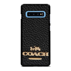 COACH NEW YORK BLACK LEATHER 2 Samsung Galaxy S10 Plus Case Cover