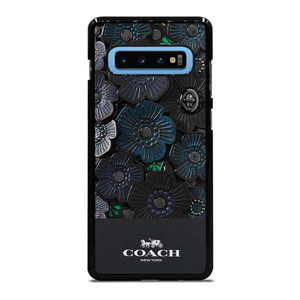 COACH NEW YORK BLACK TEA ROSE Samsung Galaxy S10 Plus Case Cover