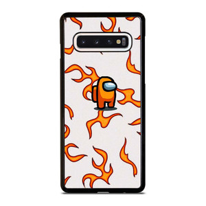AMONG US ORANGE FLAMES Samsung Galaxy S10 Case Cover AMONG US ORANGE FLAMES Samsung Galaxy S10 Case Cover