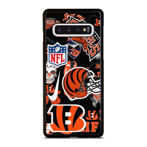 CINCINNATI BENGALS NFL STICKER BOMB Samsung Galaxy S10 Case Cover CINCINNATI BENGALS NFL STICKER BOMB Samsung Galaxy S10 Case Cover