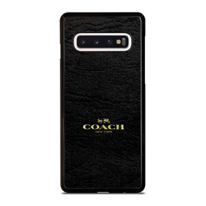 COACH LOGO TEXTURE BLACK Samsung Galaxy S10 Case Cover