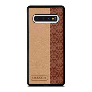 COACH NEW YORK BROWN LEATHER Samsung Galaxy S10 Case Cover COACH NEW YORK BROWN LEATHER Samsung Galaxy S10 Case Cover