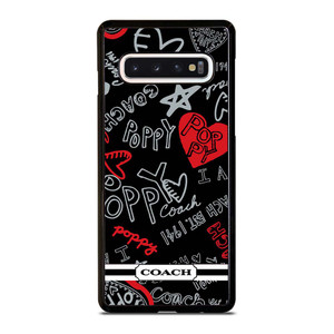 COACH NEW YORK POPPY BLACK Samsung Galaxy S10 Case Cover