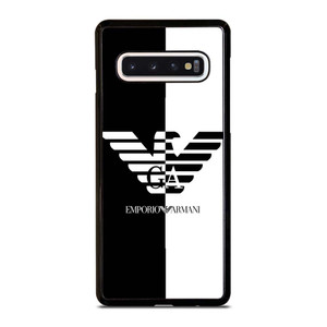 EMPORIO ARMANI WHITE BLACK Samsung Galaxy S10 Case Cover EMPORIO ARMANI WHITE BLACK Samsung Galaxy S10 Case Cover