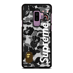 BAPE CAMO SHARK LOGO X SUPREME Samsung Galaxy S9 Plus Case Cover