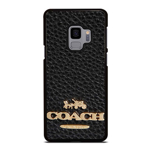 COACH NEW YORK BLACK LEATHER 2 Samsung Galaxy S9 Case Cover